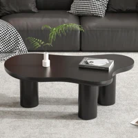 Table basse moderne Black Cloud, table d'appoint irrégulière à finition laquée brillante pour salon 2