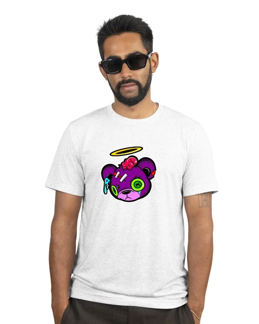 Camiseta Casual Masculina Estampada Urso Crazy Malha Leve 100% Algodão do P ao G1