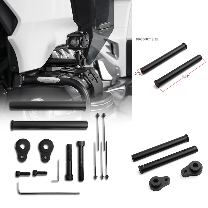 

For Honda Goldwing 1800 GL1800 F6B 2018-2023 Black Motorcycle Fog Lights Auxiliary Stand Driving Lamp Spotlight Bracket Stand