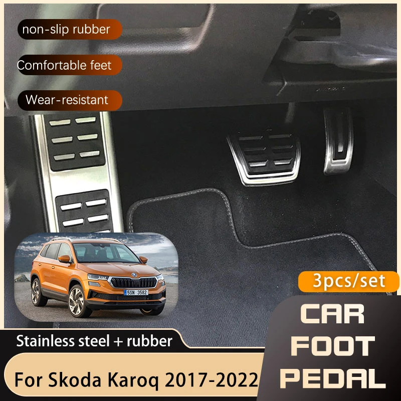 Car styling Sport Fuel Brake Pedals Pads For Skoda Karoq Nu7 2017 2018 car-styling-sport-fuel-brake-pedals-pads-for-skoda-karoq-nu7-2017-2018