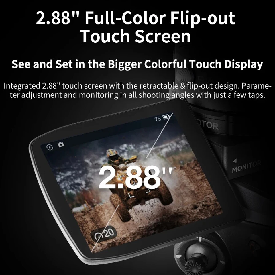 ZHIYUN WEEBILL 2 3-Axis Camera Gimbal with 2.88" Touch Screen Display for Film Shooting Live Streaming Interview Recording