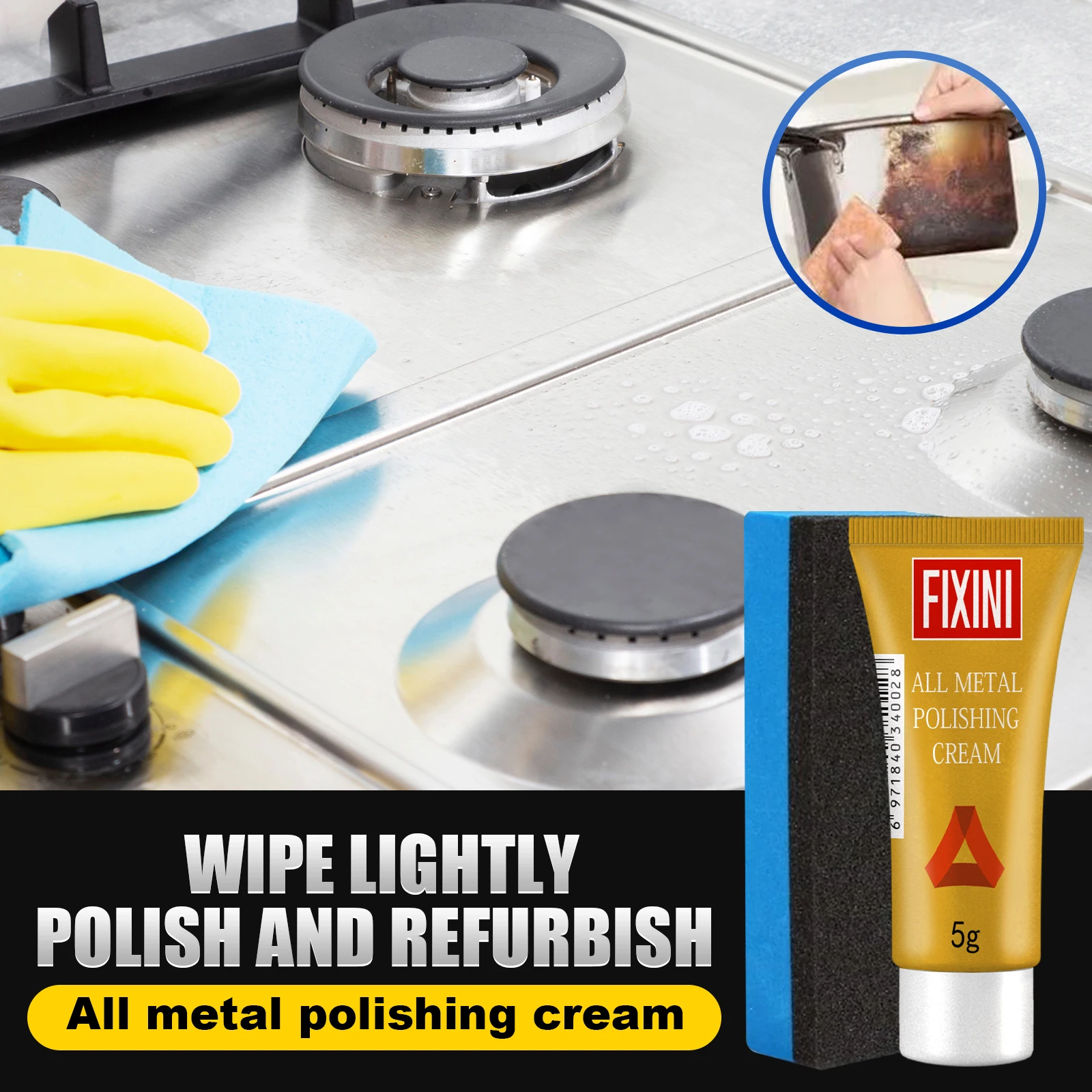 Jue-Fish All Metal Polishing Cream Copper Tire Rust Cream Metal Descaling Polishing Multi Functional Cleaning Rust Care Cream
