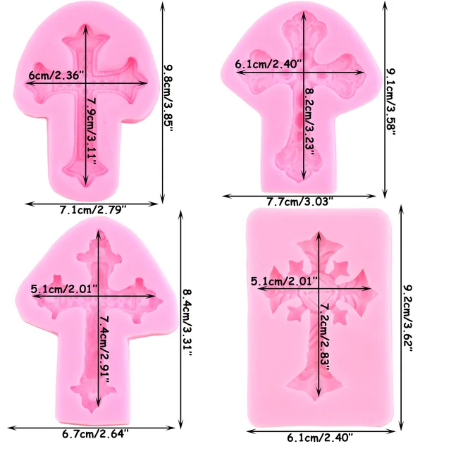 Kereszti Szilikon Penész Barkács Fondant Sütemény Díszítő Szerszámok Cupcake Topper Cukorkás Agyag Gyanta Csokoládé Gumpaste Penészek - Image 2