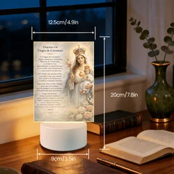 Prayer - Inspired Crystal Night Light - Spiritual Decor (Prayer -Our Lady)