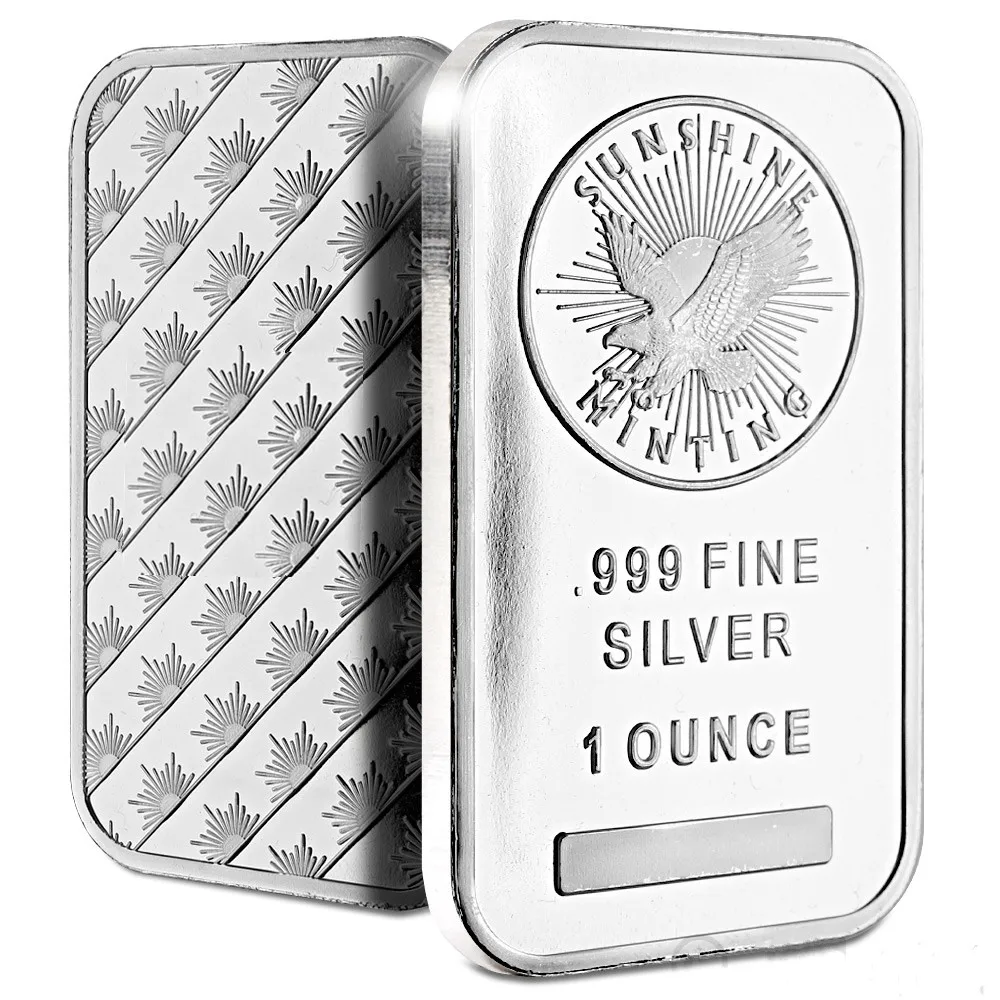 

1 oz Sunshine Mint Silver Bar American Silver Bullion No Magnetic silvering Bar