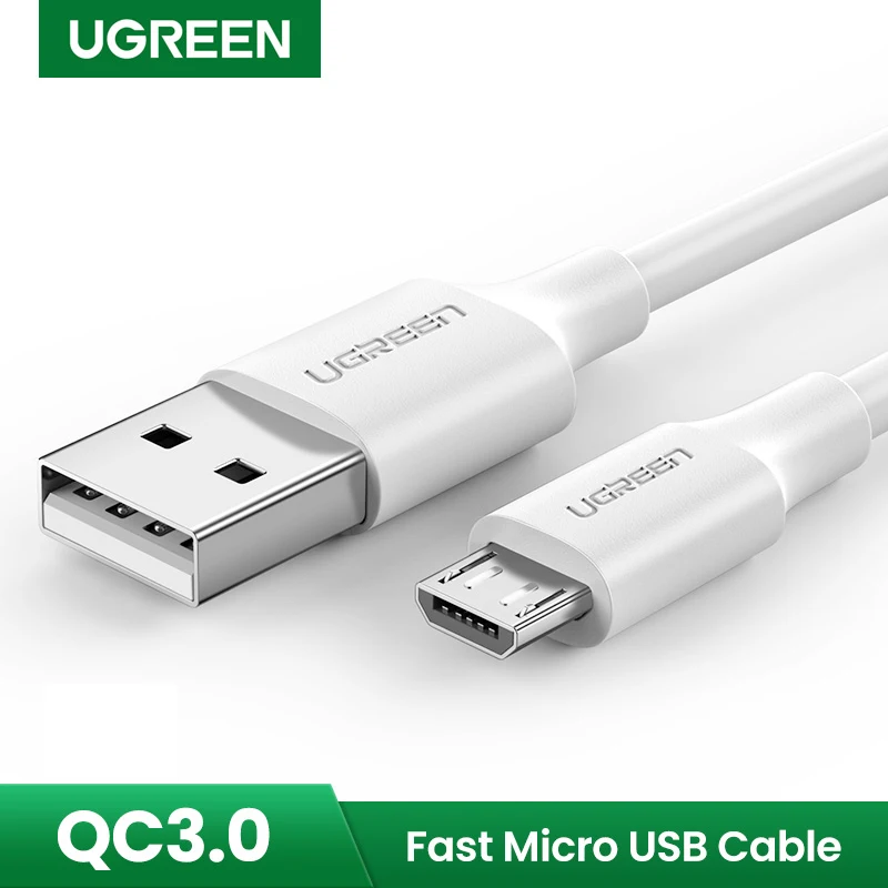 Кабель Micro USB Ugreen для телефонов Android, 3A, 0.25-3 м
