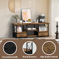 55" TV Stand with Fabric Drawers-Brown 5