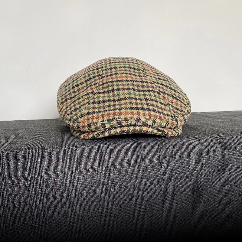 Classic Plaid Stripe Newsboy Cap for Men Women Winter Wool Flat Ivy Vintage Gatsbay Hat Irish Outdoor Cabbie Beret BJM94 2