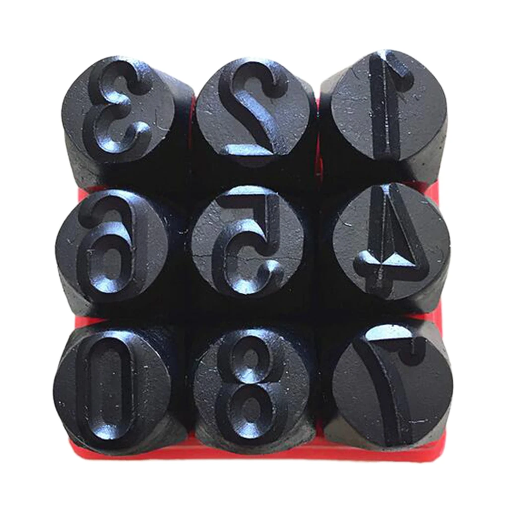 3mm/4mm/5mm/6mm/10mm/12.5mm Stamps Letters Alphabet Numbers Set Punch Steel Metal Tool Craft Round Hole Punch Cutter Set