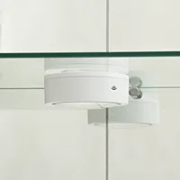 Rosahqnda Стоящая стеклянная витрина со светодиодной подсветкой, белый/черный, 4-уровневый шкаф-витрина для гостиной, спальни, входа — изображение 5