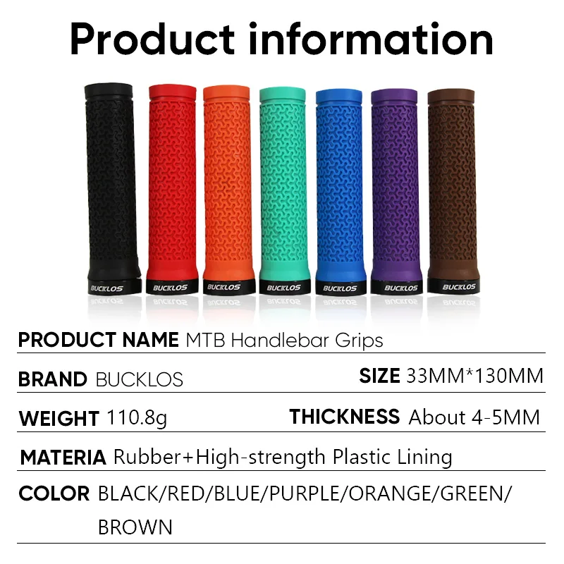 MTB Grips Anti-Slip Mountain Bike Handlebar Grips Shock-Proof Rubber Cuffs Bicyc