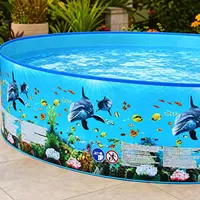 Piscine pliable pour animaux de compagnie, piscine ronde en PVC pour chien, piscine portable pour l'extérieur, pour la cour, le jardin, les jeux aquatiques d'été 4