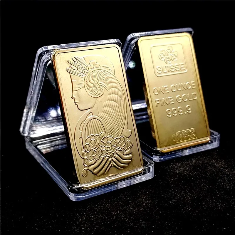 5/10/20pcs 1 OZ 24K Swiss Goddess of Wealth Gold Bar Gold Bullion