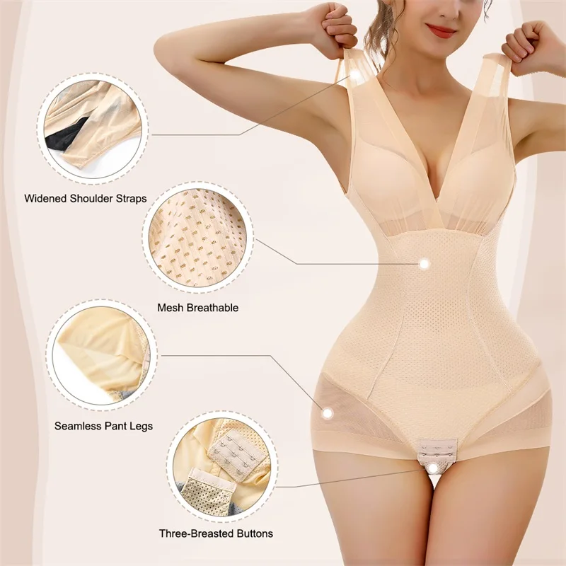 Sexy Mesh Shapewear Women Bodysuit Push Up Bra Redress Tank Top Waist Trainer Tummy Tuck BodyShaper Transparent Lingerie waist trainer women body shaper