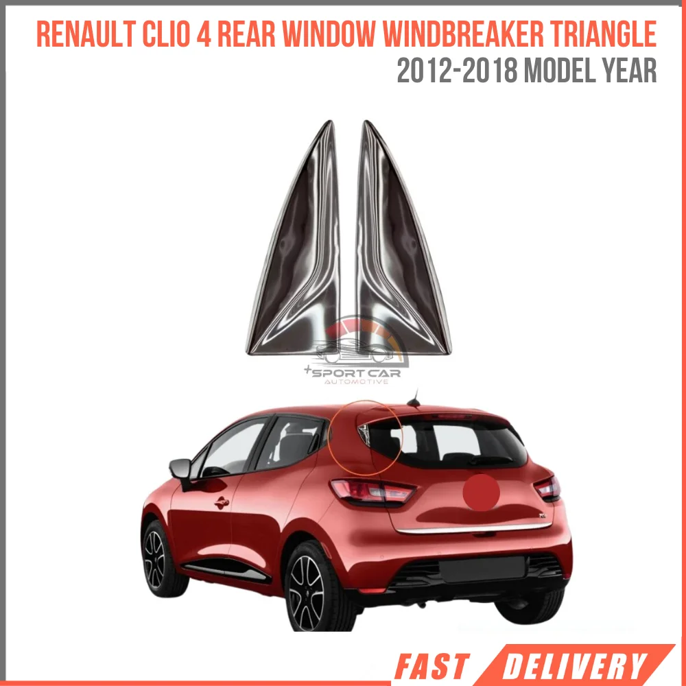 For Renault Clio 4 2012-2018 Rear Window Windbreaker Triangle Chrome  Styling Car Accessories Easy Application Spare Parts