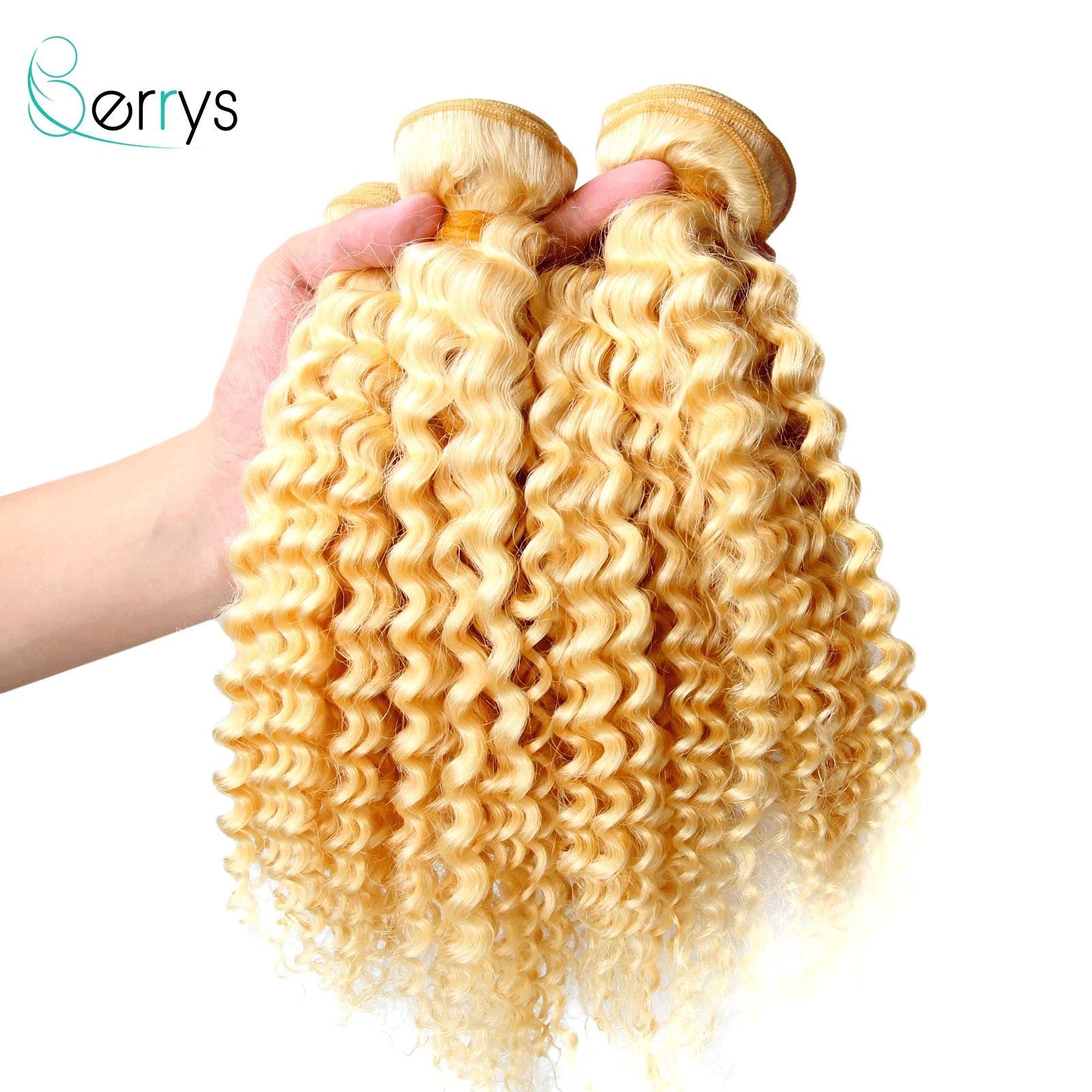 10A Virgin Hair 3 4 pcs 613 Bundles Blonde Deep Wave Bundles 