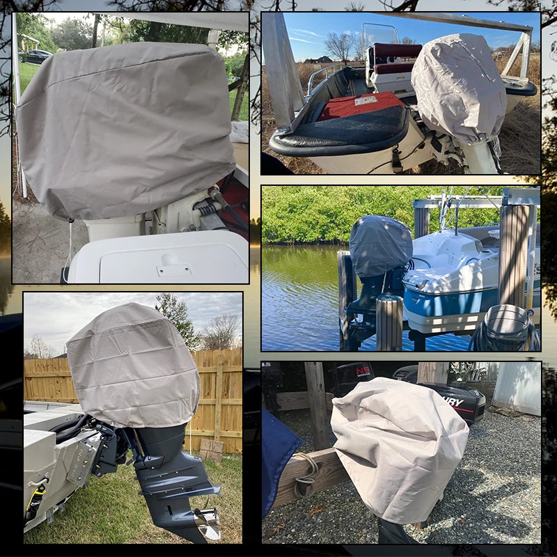 15-300HP Yacht Half Outboard Motor Cover Canvas 600D Boat Engine Cover Waterproof Motor Engine Protector Boat Accessories Marine outboard motor cover