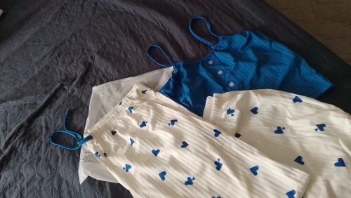 Women's Three-Piece Heart Print Pajama Set photo review