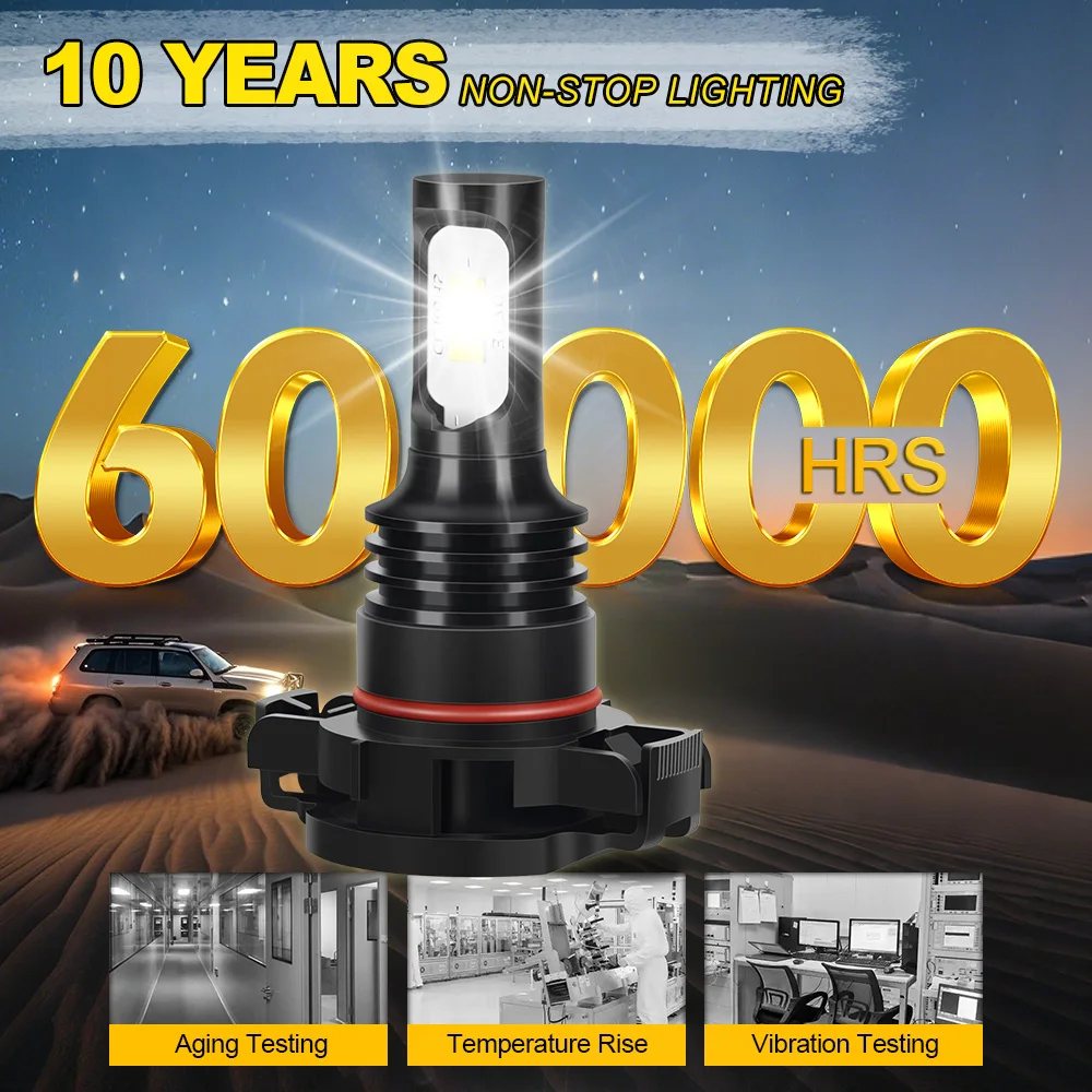 2014-2022년식 닛산 펄사 C13 노트 E12 e-NV200 밴용 LED 주간 주행등 5202 PS24W H16 전구 12V 6000K 자동차 DRL 데이라이트 (2개)