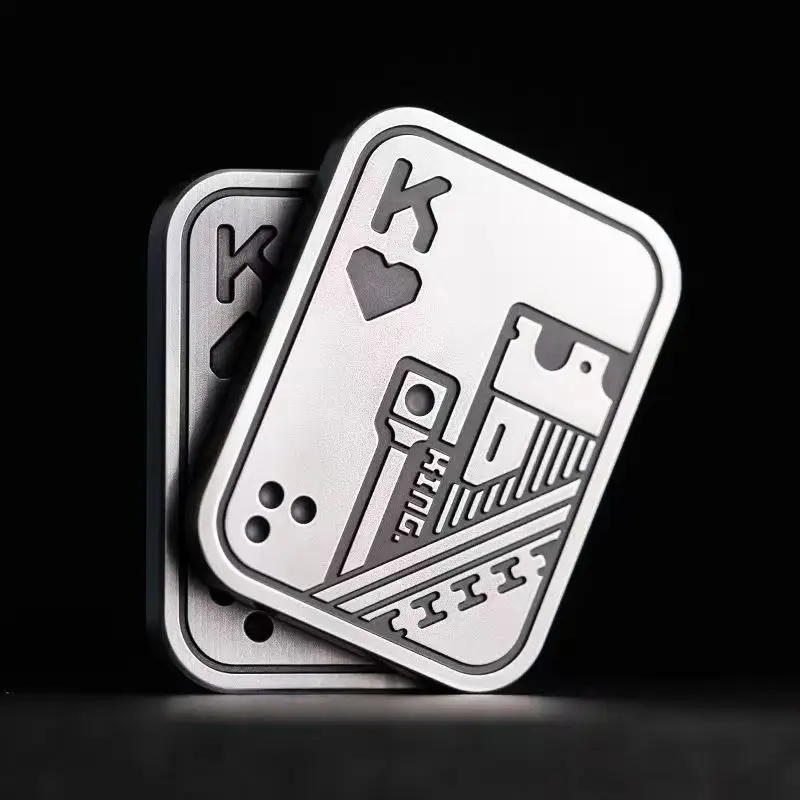 Push Slider Stress Toy Metal Skull Push Slider Stress Relief Anti Stress EDC Top Spinning Poker Portable Decompress Magnetic Adults Gifts