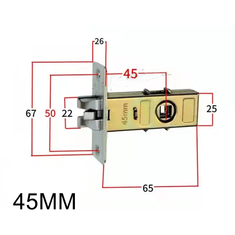 1 stücke Zink-legierung Schließzylinder 35-50mm Zimmer Türschloss Einzelnen Zunge Schloss Drei Bar Schloss reparatur Teile Stille Anti-Diebstahl Schlafzimmer – Detail 9