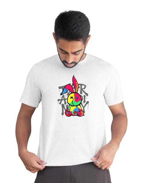 Camiseta Masculina Manga Curta em Algodão Coelho Maluco DTF Premiun do P ao G1
