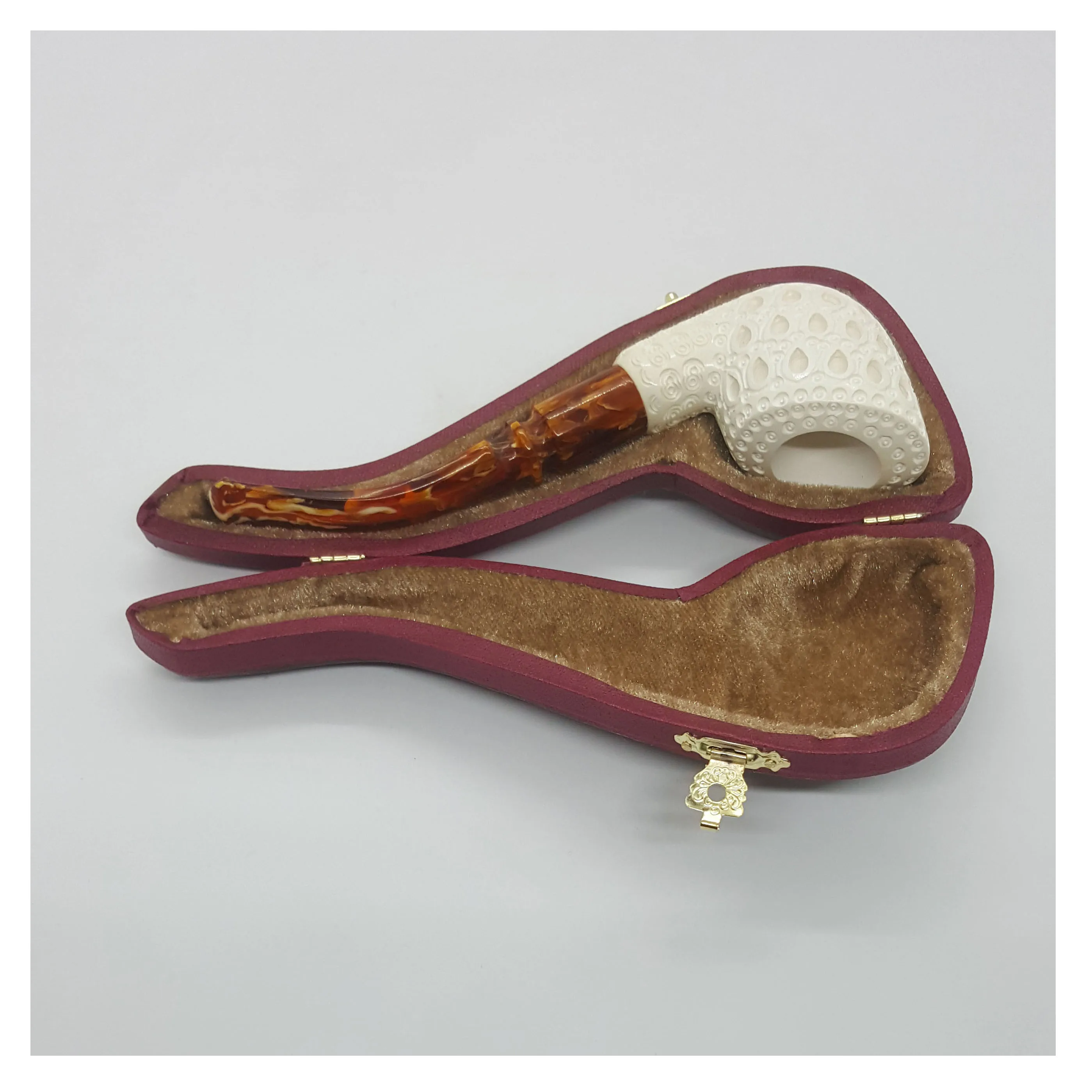 

Handmade Natural-Meerschaum Long Pipes-Smoking-Tobacco-Pouch Holder-Smoke Mouthpiece-High Quality Material-Pipe Filters-Gift