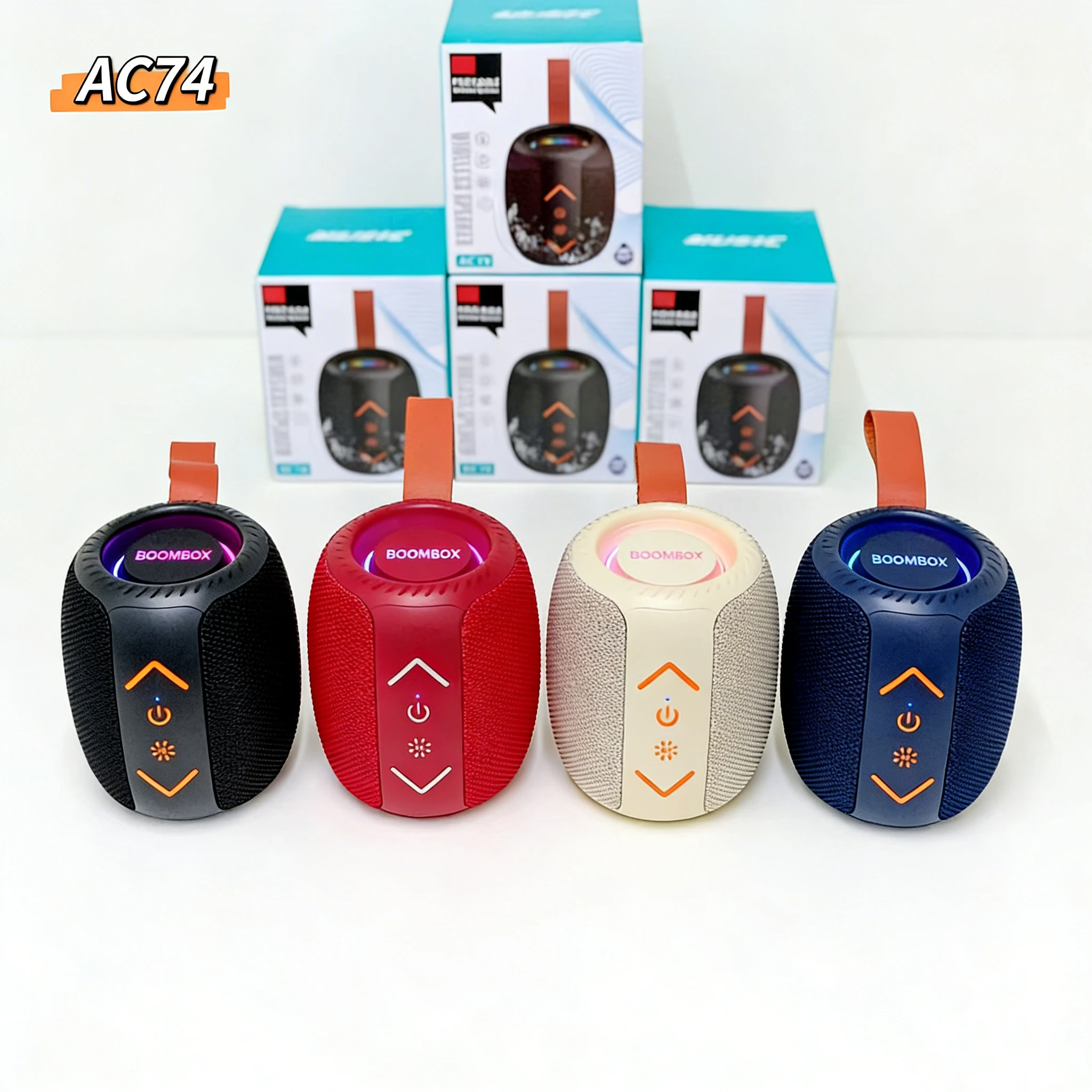 Altavoz Bluetooth 5.3 con Luces RGB, Mini Parlante Inalámbrico Portátil, Sonido 360°, Manos Libres, TF/AUX, Batería 800mAh Ideal para Fiestas y Aire Libre.