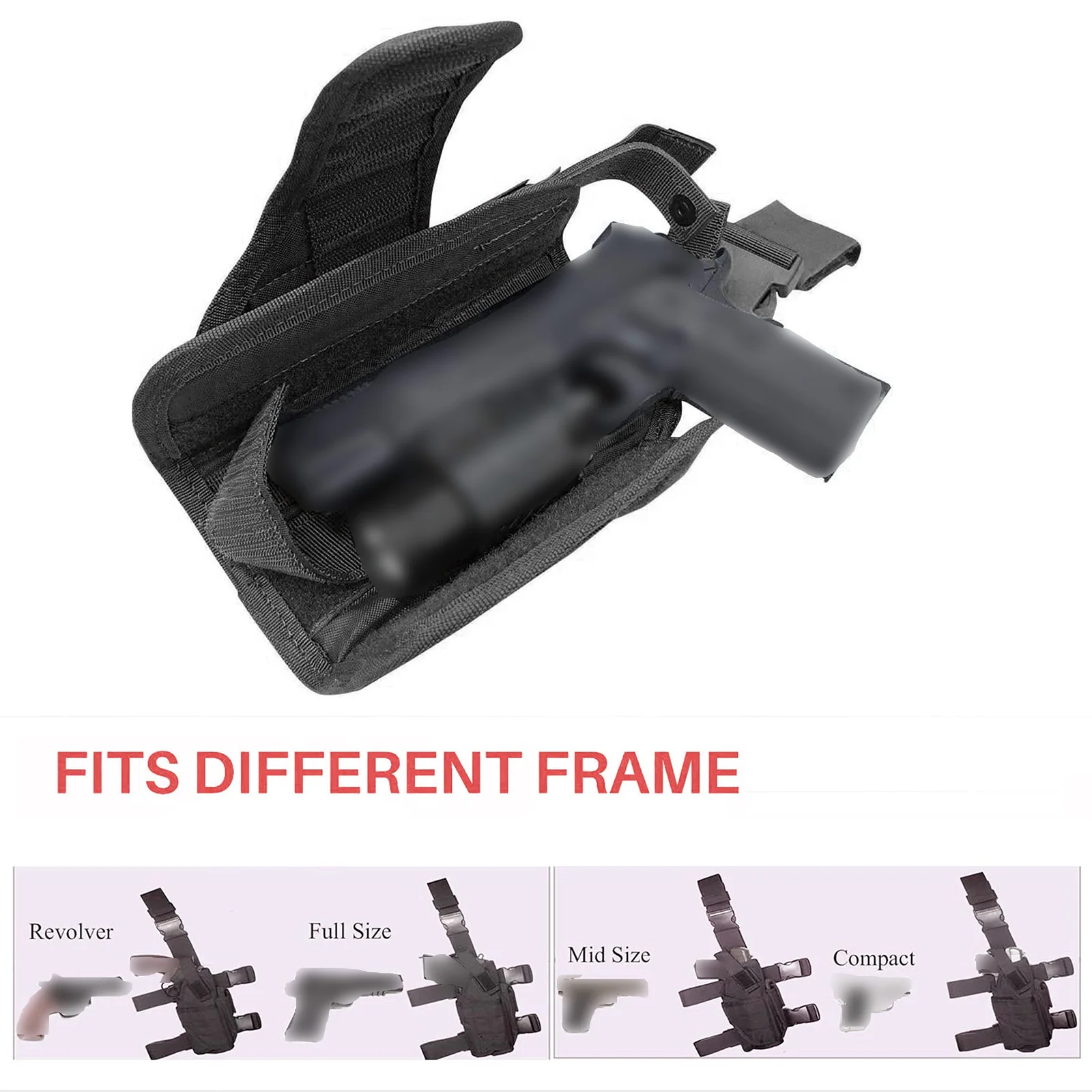 Description Picture 6 of itemDrop Leg Holster, Thigh Gun Holsters for Men Women, Airsoft Pistol Holster for Right Handed with Magazine Pouch