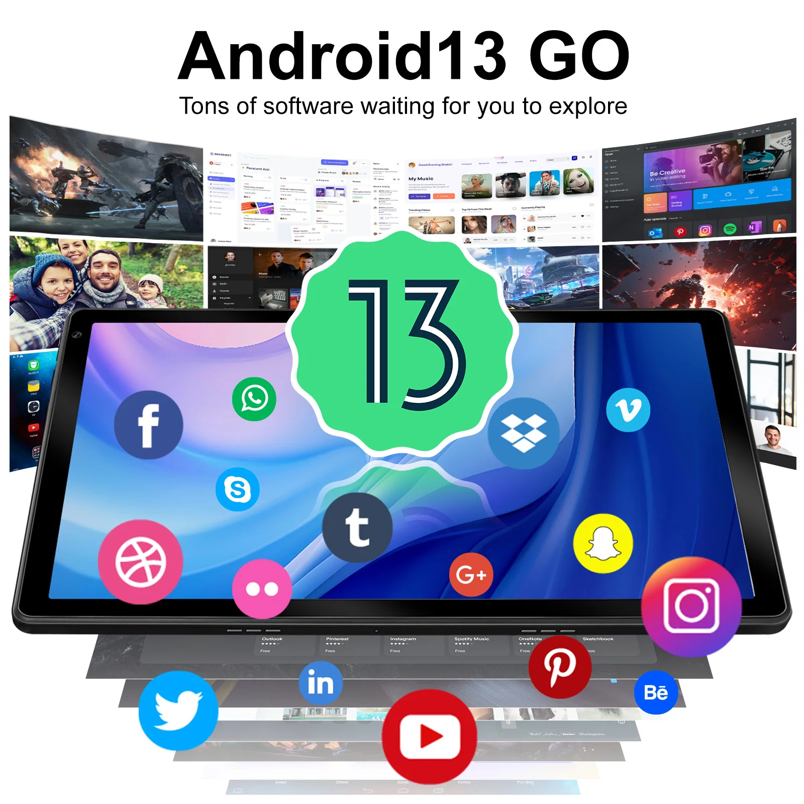 OC101 10.1 Inch Tablet  Octa-Core Processor 8GB RAM 128GB ROM 1TB TF Card Expandable Android 13 Tablets HD Touchscreen PC Tablet 2