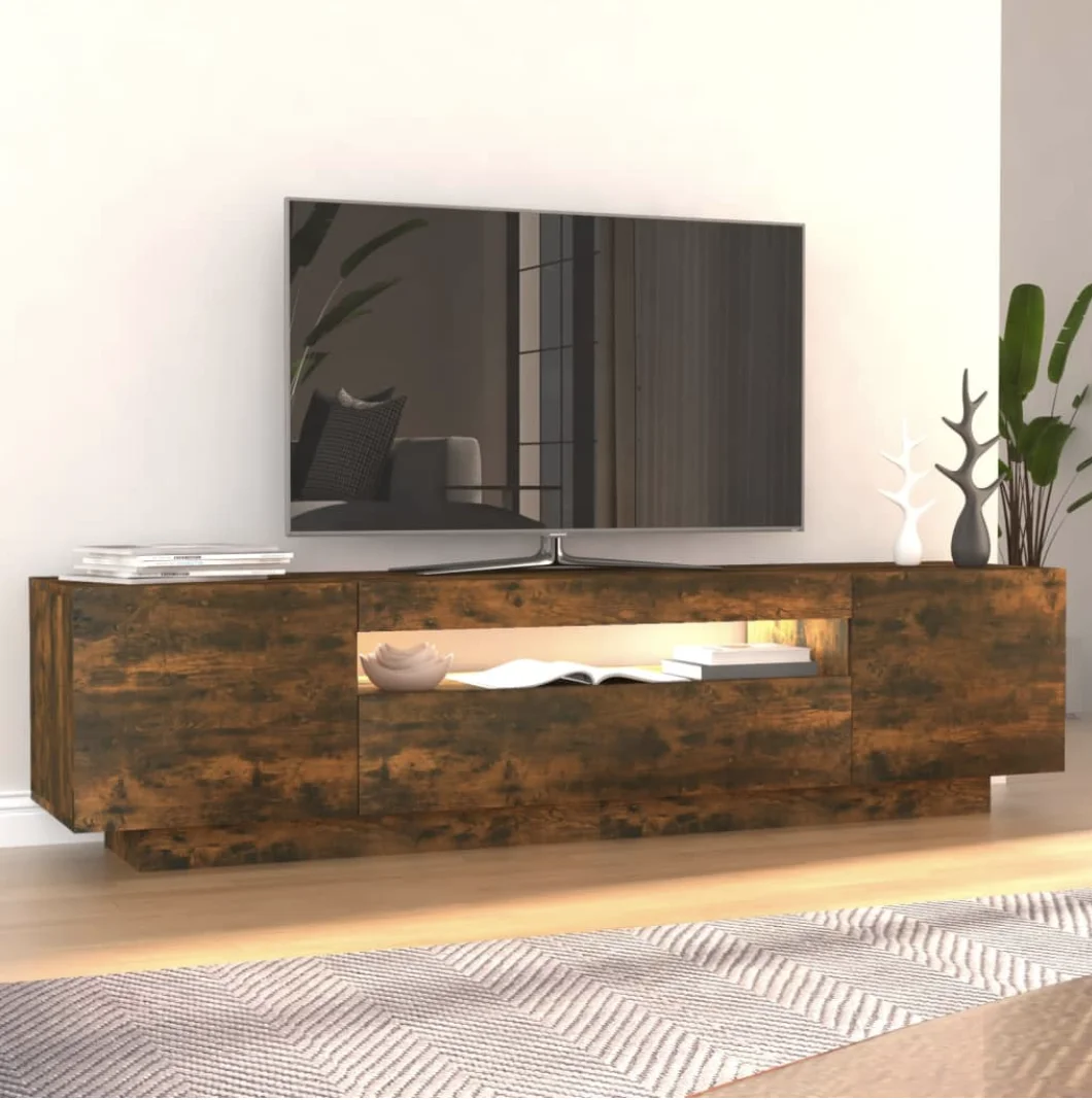 Mobile TV bianco brillante 150x30x50 cm in legno tecnico