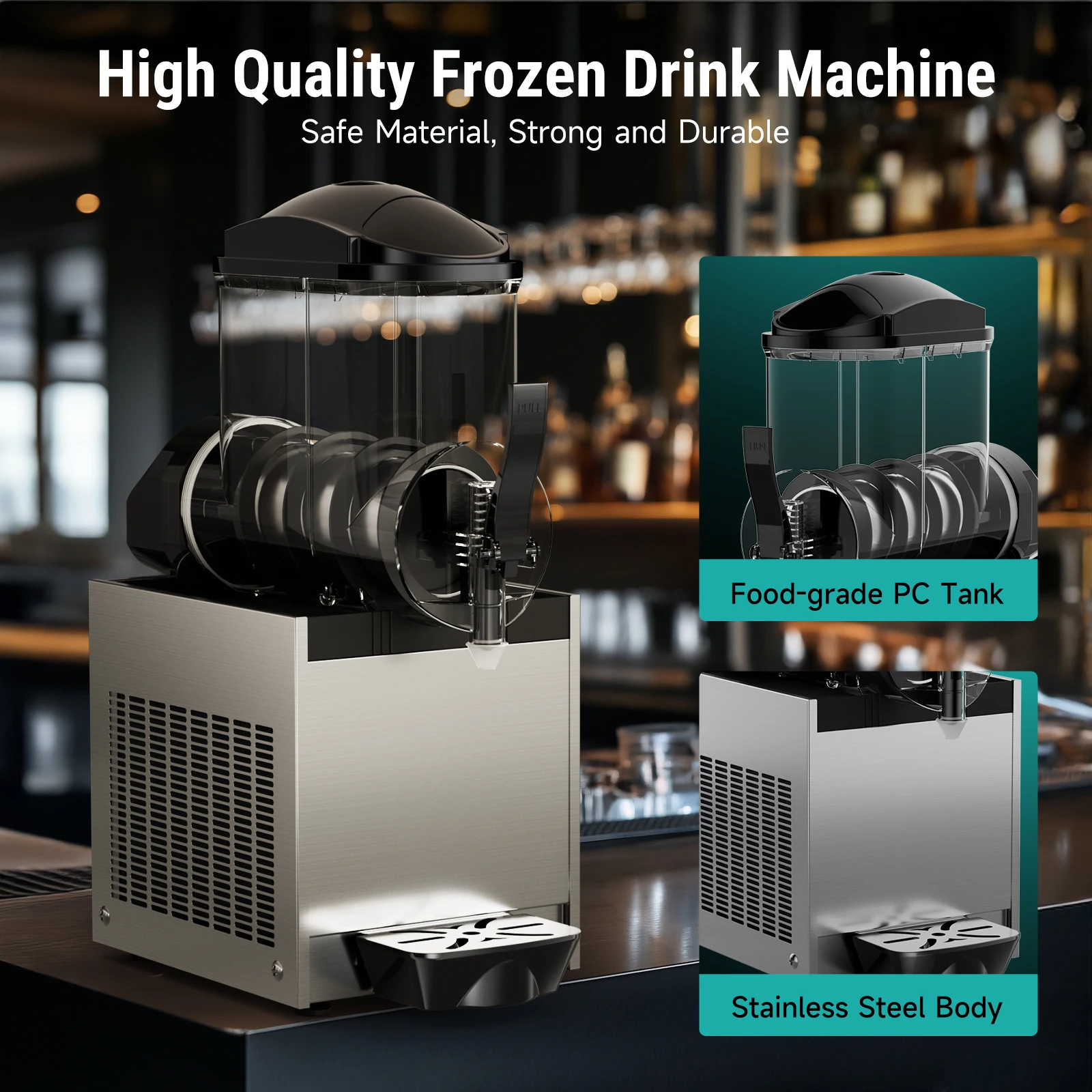High Capacity Stainless Steel Slushy Drink Maker