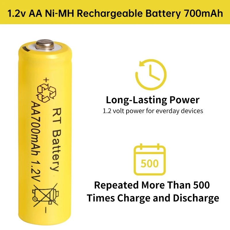 Long Lasting Rechargeable AA AAA Batteries with Charger