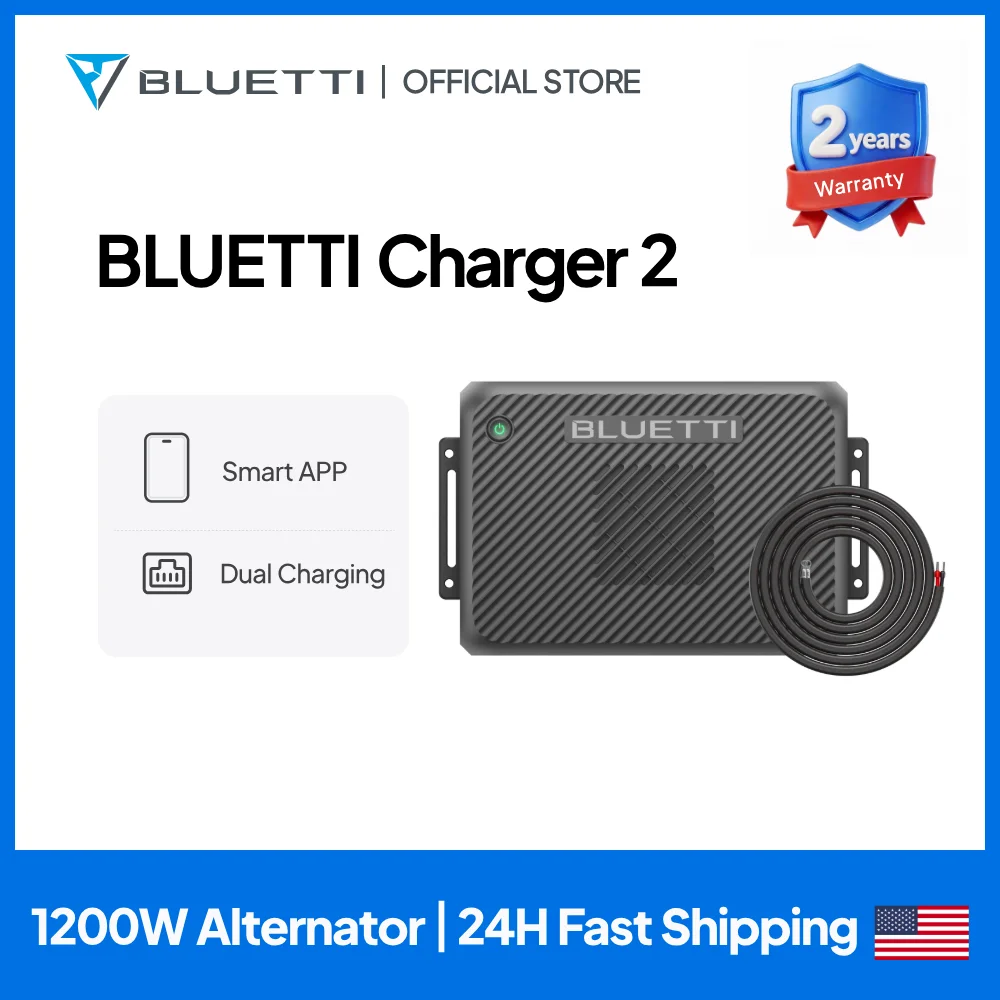 Everything Is Solar BLUETTI Charger 2 | 1200W Alternator & Solar Dual DC Charger Warranty 2 years 13× Faster Car Charging for Portable Power Station - Image 1