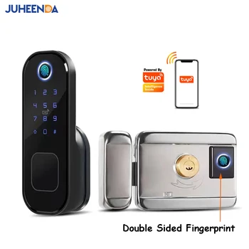 투야 스마트 잠금 와이파이 디지털 패스 코드 RFID 카드, 양면 지문 잠금 장치, 홈 가든 야외 문