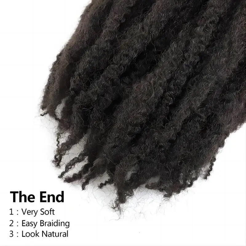 Tresses Synthétiques Yaki Marley au Crochet, Extensions de Cheveux Afro Crépus, 18 Pouces, pour Femme Noire