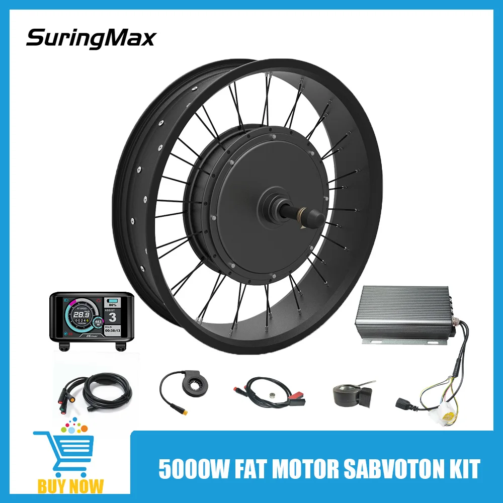 Electric Fat Motor Kit with LCD Display, 20" Snow Bike Conversion Set, Sabvoton Controller, 20X4 Ebike Hub Motor, 72V 5000w