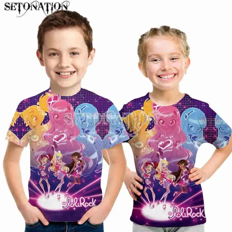 

Kawaii LoliRock Magical cartoon 2022 boys kid's 3D Print Us T-shirt O-neck Shirt Sleeve kids Clothes Casual birthdayTops