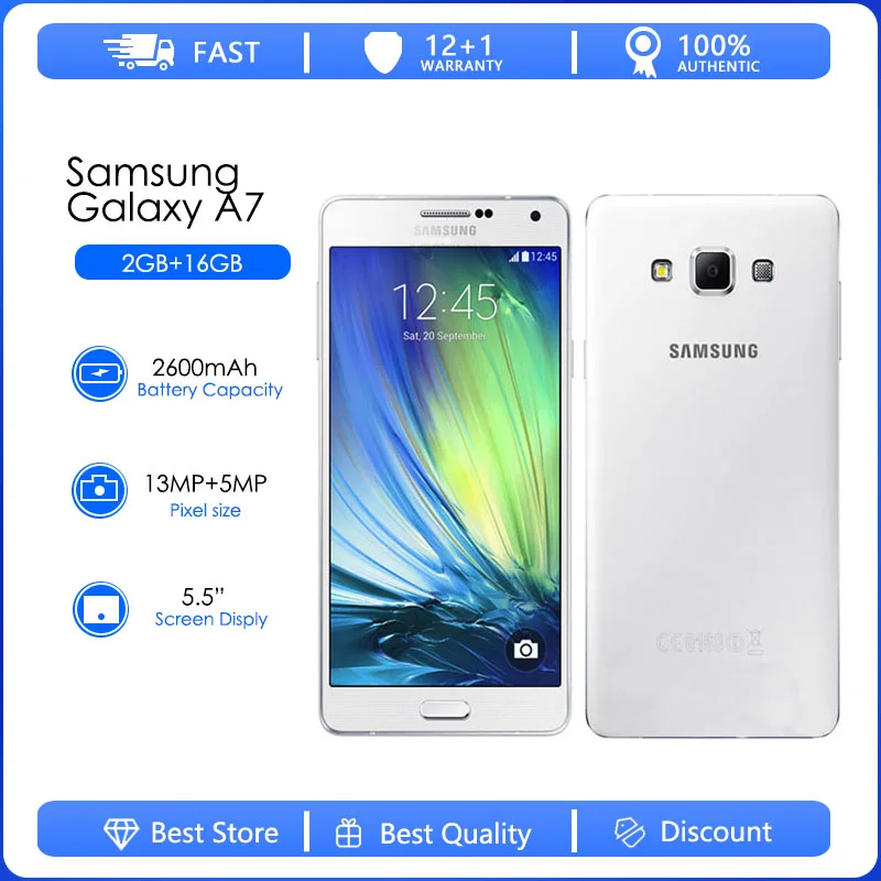 

Samsung A7 Refurbished-Original Samsung Galaxy A7 A7000 4G phone Octa-core 1080P 5.5'' 13.0MP 2G RAM 16G ROM Dual SIM Smartphone