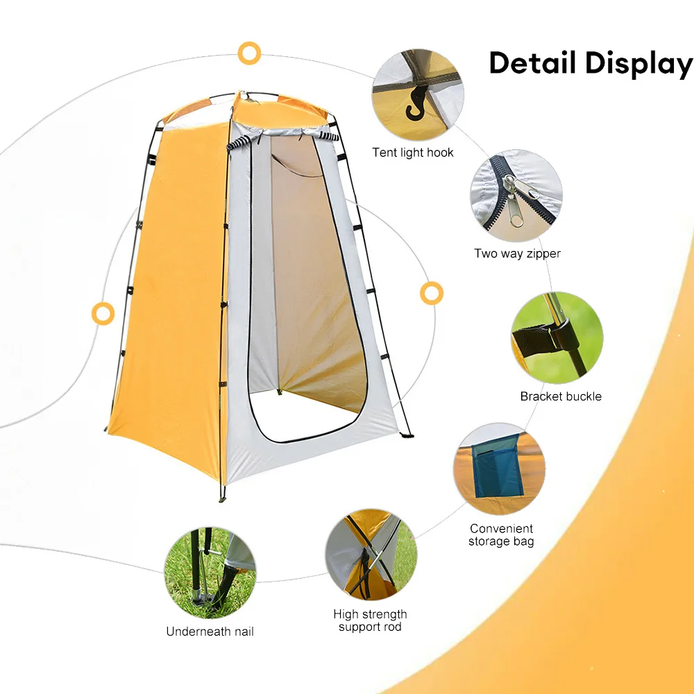 Shower Tent Changing Room Polyester Portable Shower Privacy Tent Shelter Silver Toilet Ultra-light Waterproof Dressing camping tent