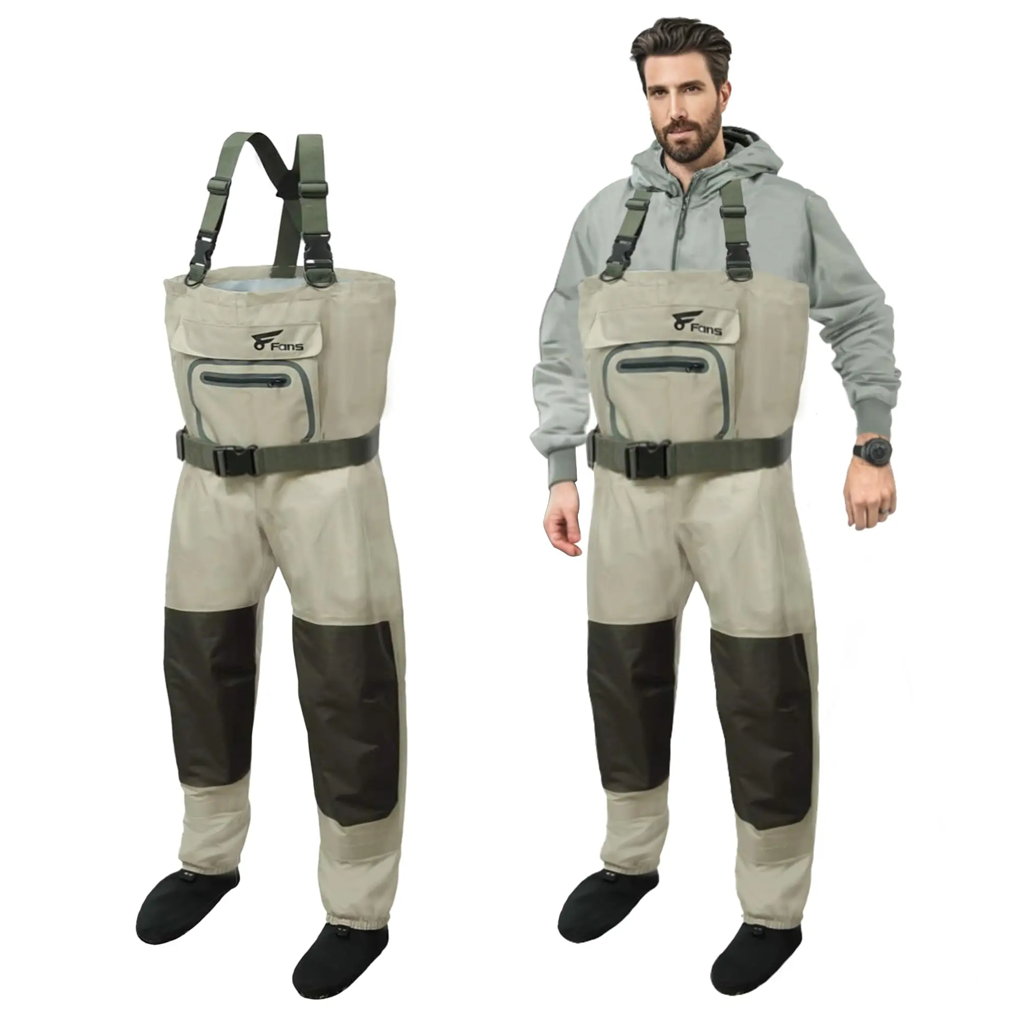 Waders de pêche néoprène 3 couches homme et femme, imperméables respirants et légers pour chasse