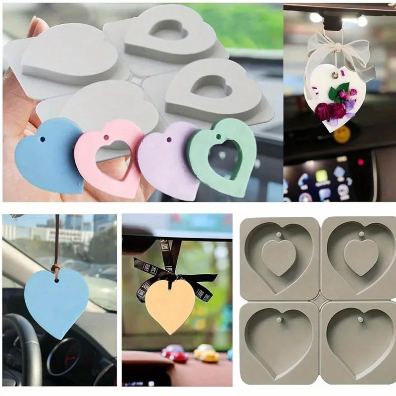 1PC DIY Silicone Clay Aromatherapy Tablets Molds Crafts Hanging Ornaments Wax Molds Flower Soap Mold Craft Accessories