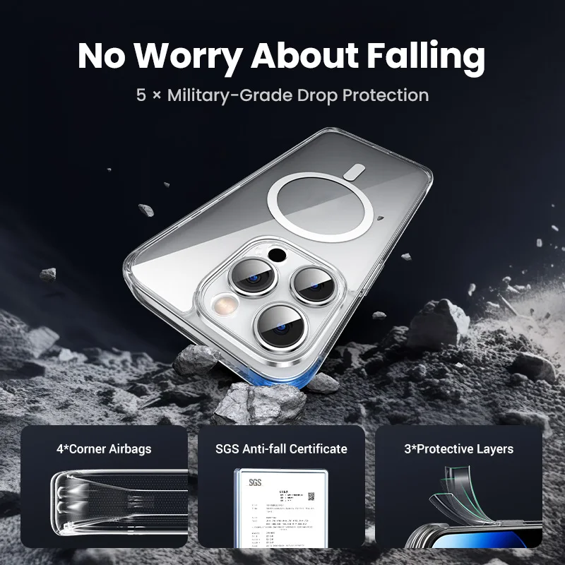 UGREEN Magnetic Case for iPhone 16 15 14 13 Pro Max Case Shockproof Cover for iPhone 16 Pro Max 15 Plus 16pro Macsafe TPU Cases 3