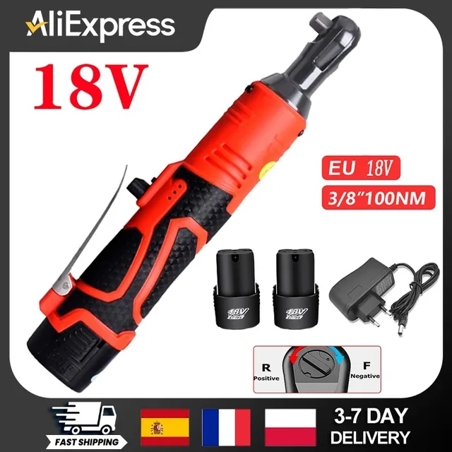 DC18V Draadloze 3/8 "Elektrische Ratel Wench Elektrische Impact Franse Uitbreiding Ratel Wench 280 RPM Power Auto Reparatie Tools