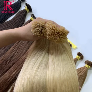 REMI Flat Tip Keratin Real Human Hair Extensions Straight Virgin Colored Vietnamese Hair Extensions Pre-bonded Fusion Hair 1