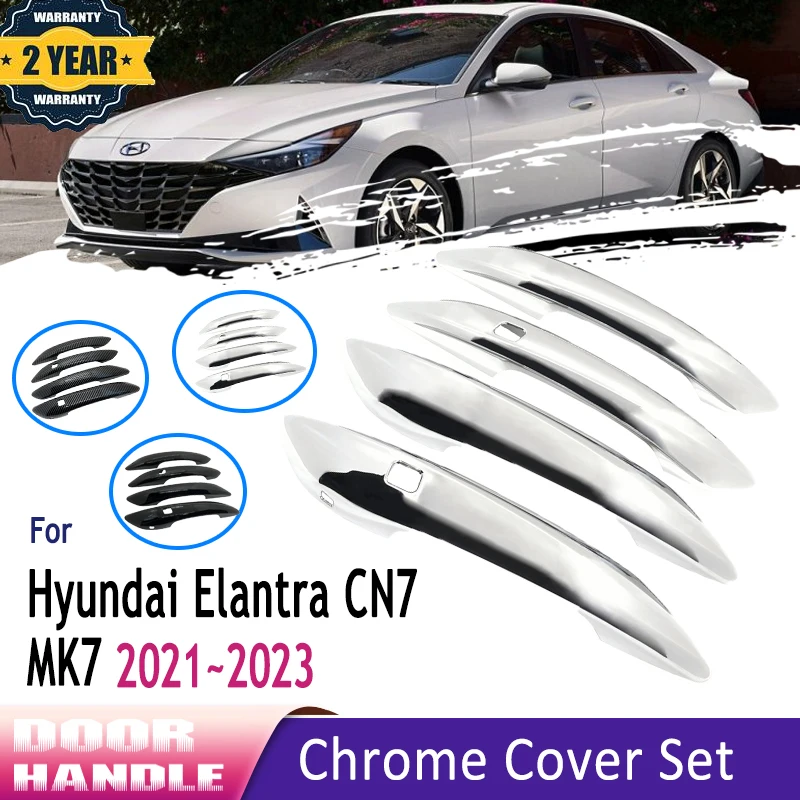Chrome Door Handle Covers For Hyundai Elantra 2022 Accessories Cn7 7th