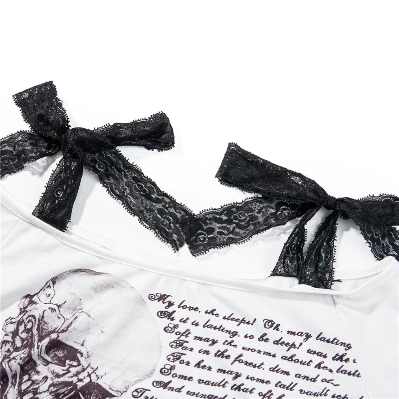 Goth Skull T Shirt 2000s Aesthetic Women Grunge Fairy Core Off Shoulder Short Sleeve Tops Graphic Tee y2k Streetwear 9 Goth Skull T Shirt 2000s Aesthetic Women Grunge Fairy Core Off Shoulder Short Sleeve Tops Graphic Tee y2k Streetwear