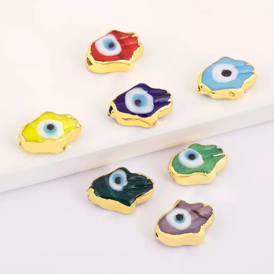 Модный кулон-бисер с пальмовыми злыми глазами для женщин, браслет «сделай сам», ожерелье, Очаровательная бижутерия, фурнитура для изготовления аксессуаров, оптовая продажа