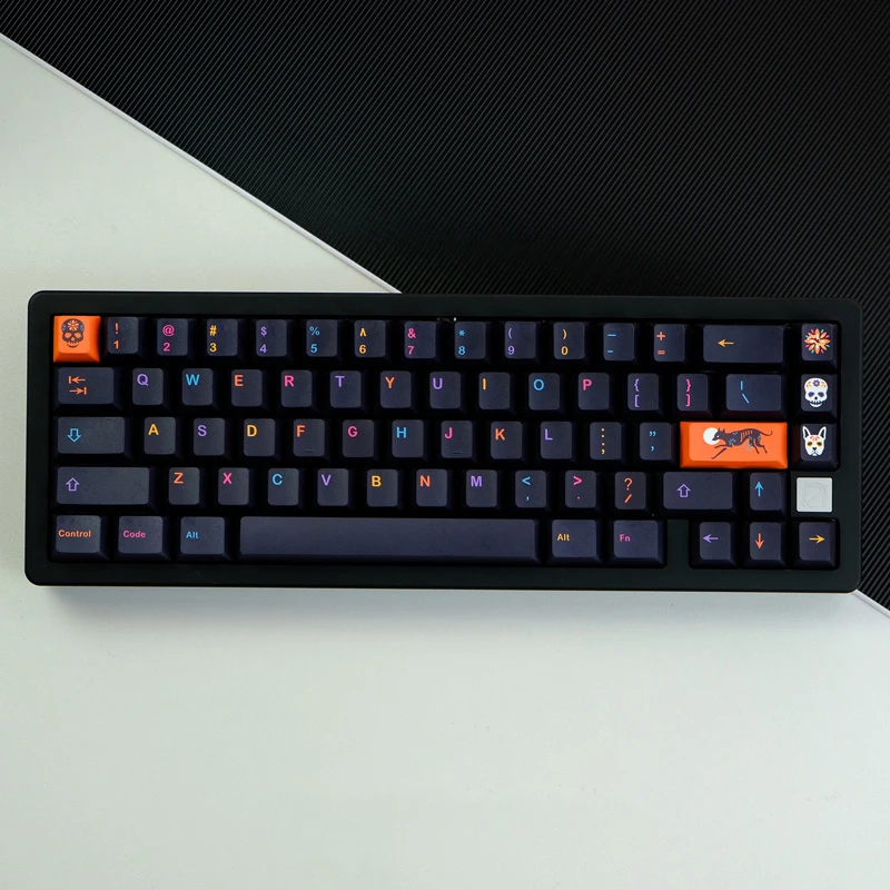 Chaves Gmk Mictlan Keycaps Cereja Perfil Pbt Tintura Sublimação Teclado Mecânico para mx Switch com 1.75u Shift 135 - Imagem 3