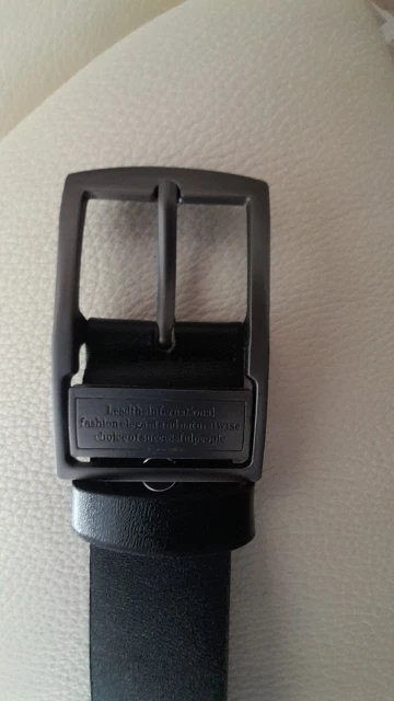 MIDNIGHT SOVEREIGN™ – Black Buckle Genuine Leather Belt photo review